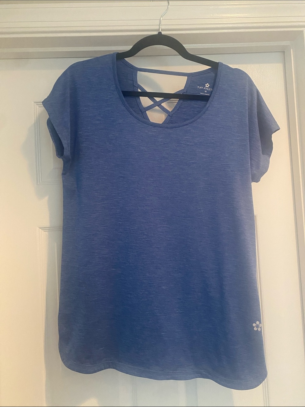 Women’s Short Sleeve Crisscross Back Tee - Blue